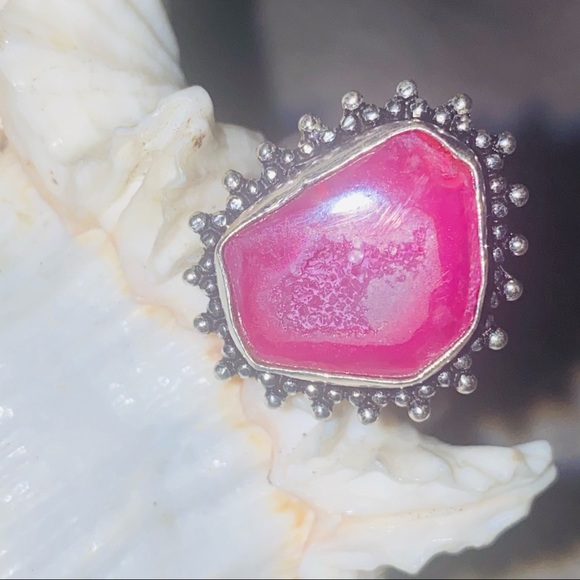 SALE ⭐️ Druzy Agate natural Gemstone ring - Picture 2 of 8